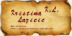 Kristina Lazičić vizit kartica
